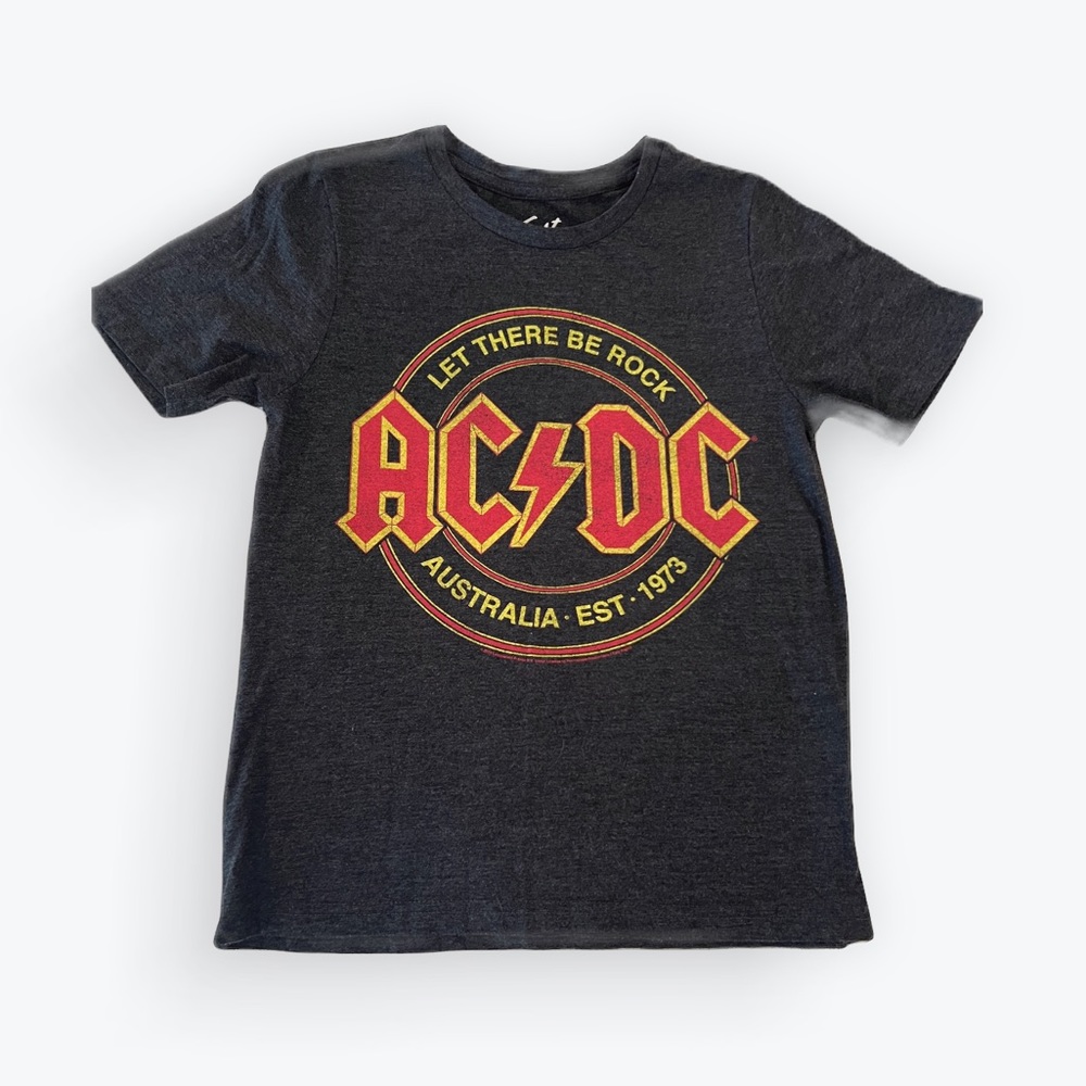 AC/DC Let There Be Rock Girls Tshirt Grey SZ 14/16